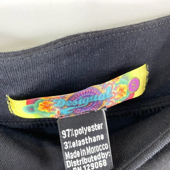 Desigual Skirts Womens Size Small Black Multi-Color Pull On A-Line Pockets - Picture 4 of 4
